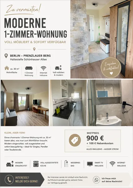 Mikro­Apartment mit Weitblick, nahe Schönhauser Arkaden — photo 1